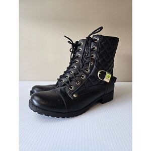 G by Guess Byson Combat Boots Sz 7 1/2 Black